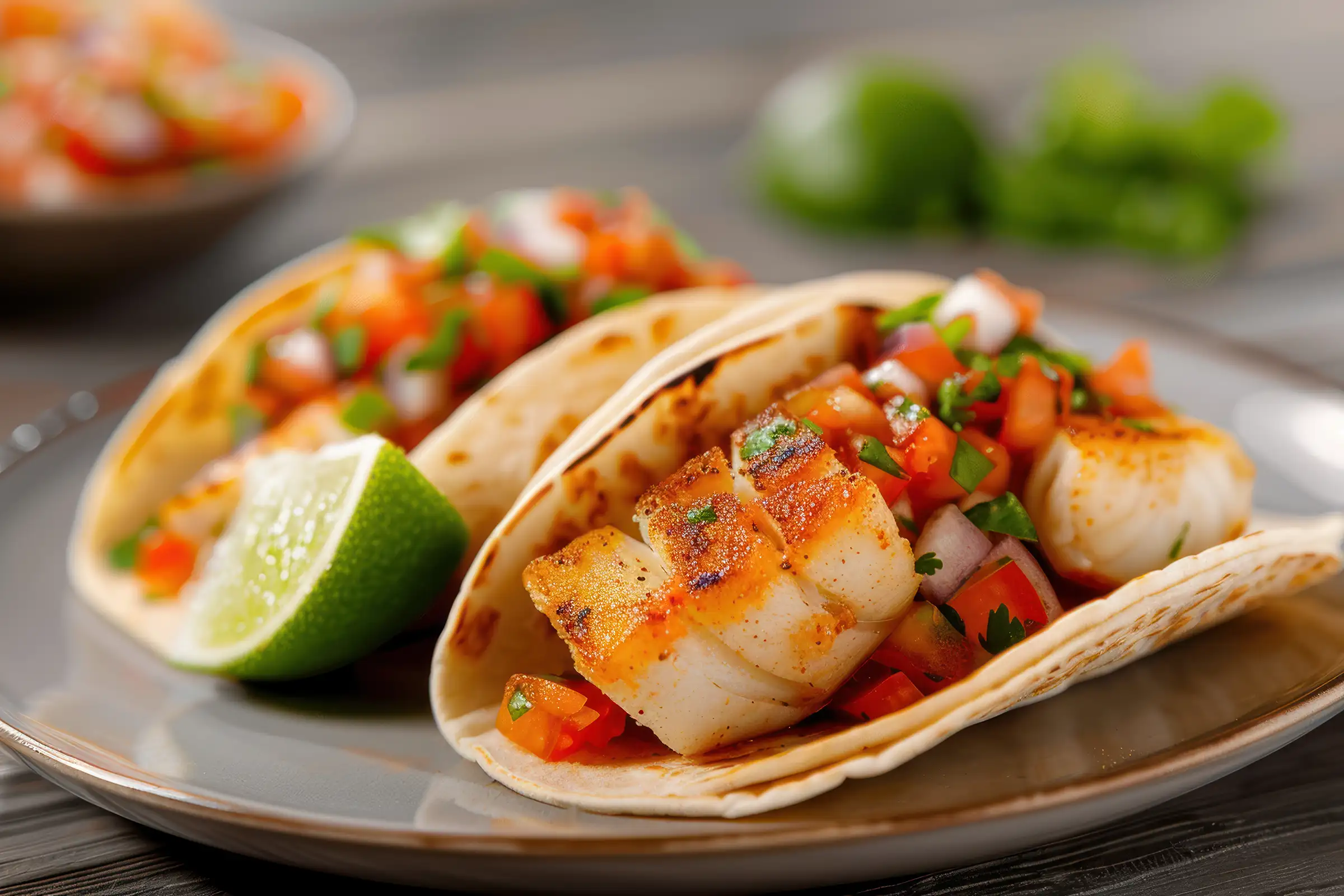 Baja-Style Grilled Fish Tacos with Citrus Slaw