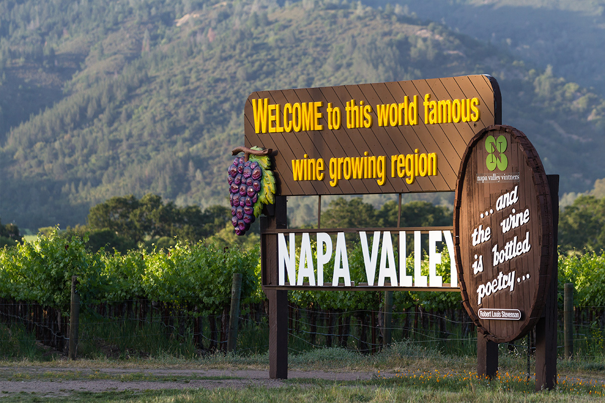Sign of Napa Valley.
