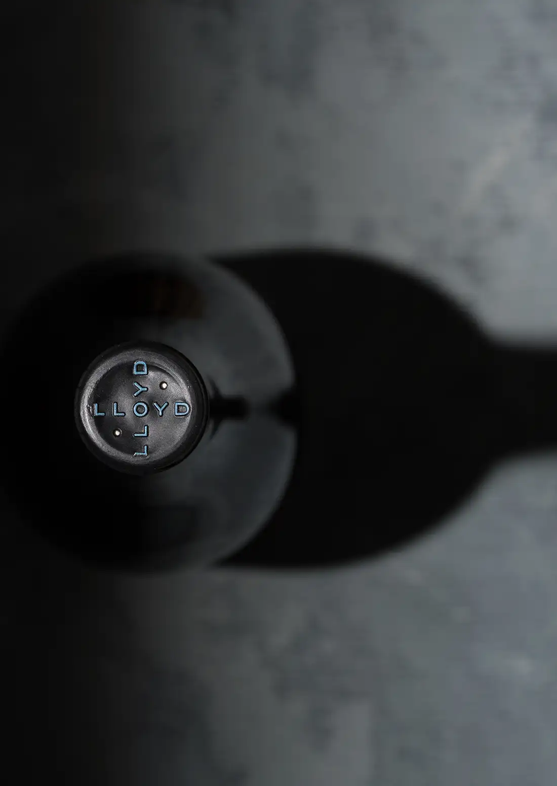 Bottle of Lloyd Chardonnay from above