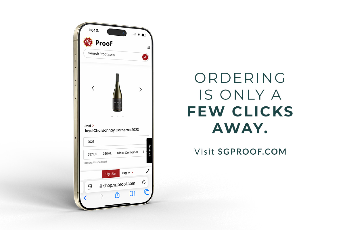 Image of the mobile phone with the SG Proof website loaded on it.